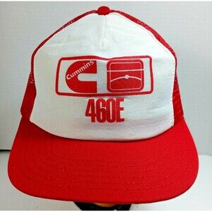 Vtg CUMMINS 460E Turbo Diesel Engines Mesh Snapback Trucker Hat Cap  - EUC